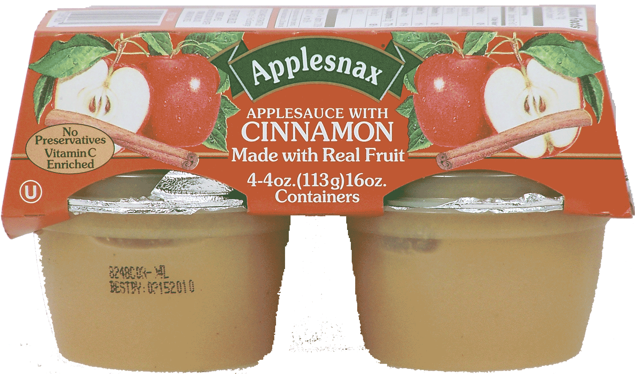 Applesnax&nbsp;&nbsp;applesauce with cinnamon made with real fruit Full-Size Picture